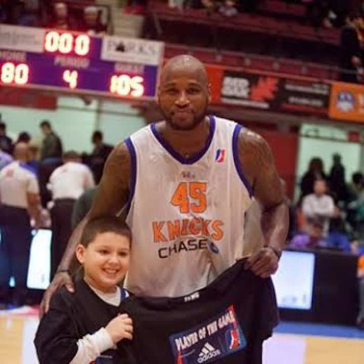 Nicholas Natale, a Pleasantville resident was named Knicks Adidas Fan of the Game and Darnell Jackson the Player of the Game.