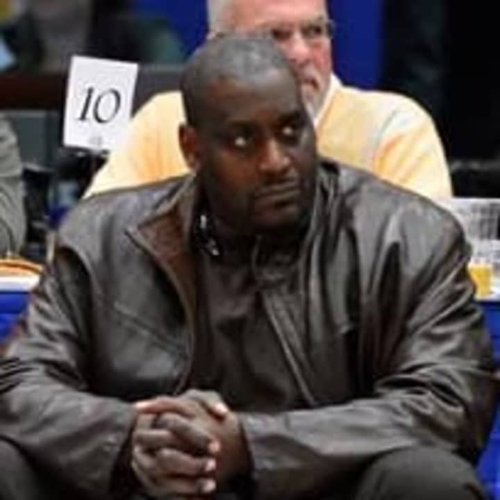 Anthony Mason in attendance at the first home game in Westchester Knicks&#x27; history in November at the County Center in White Plains.