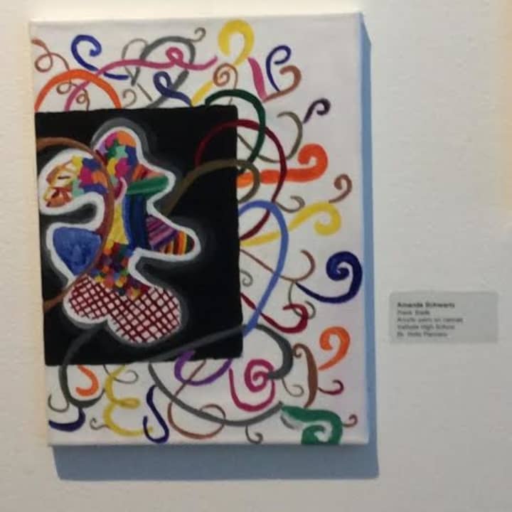 Valhalla High School senior Amanda Schwartz&#x27;s artwork at the Katonah Museum of Art. 