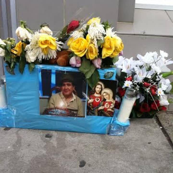 A small shrine has been built in honor of Antonio Muralles of Stamford near the spot where he was stabbed to death at the McDonald&#x27;s in downtown Stamford. 