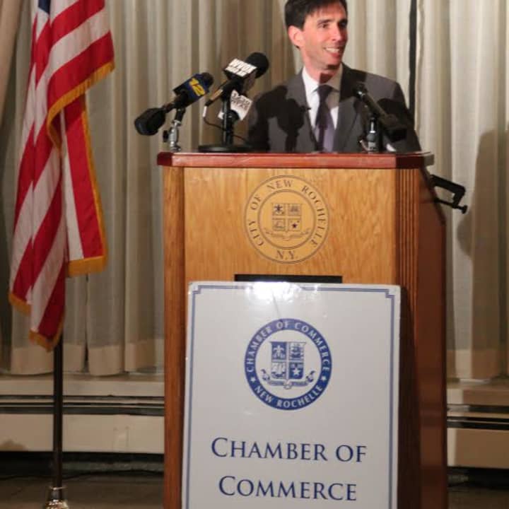 New Rochelle Mayor Noam Bramson gave the State of the City on Tuesday night. 
