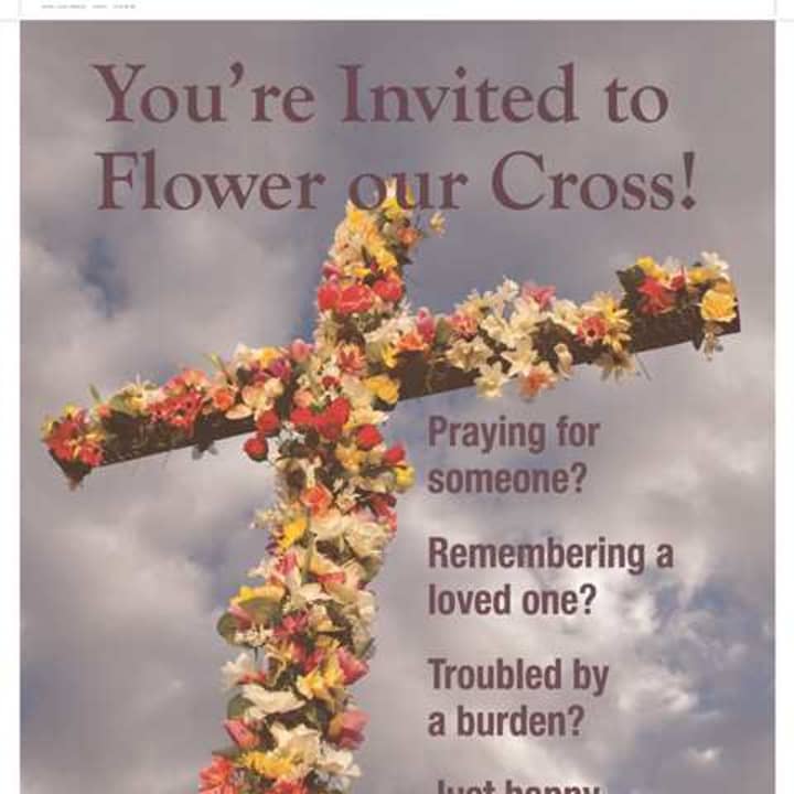Grace Baptist Church is inviting the  community to place flowers on its living cross.