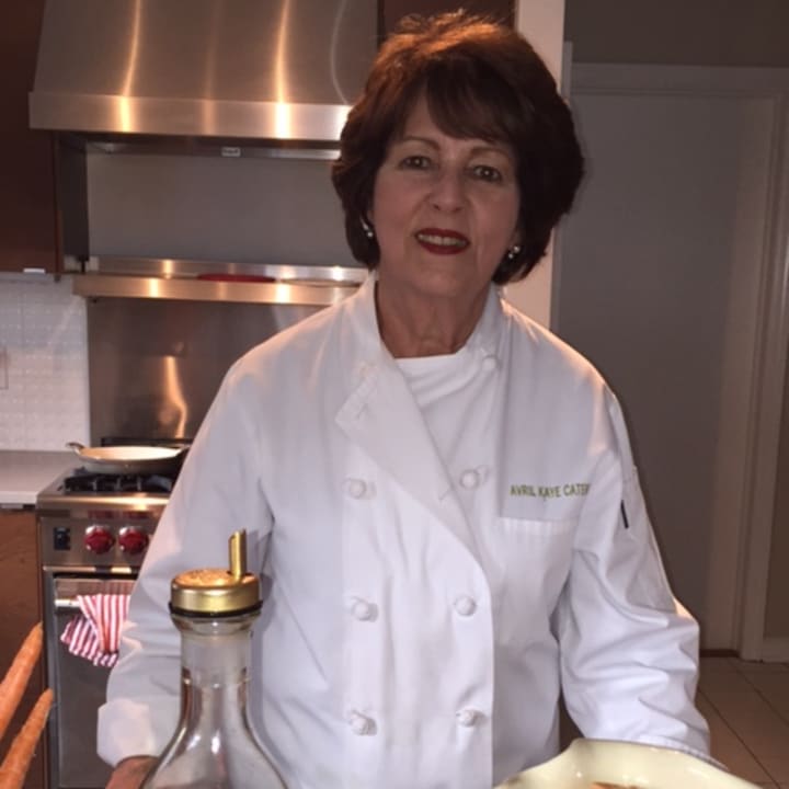 Kosher caterer Avril Kaye shows off her sweet potato kugel for Passover.
