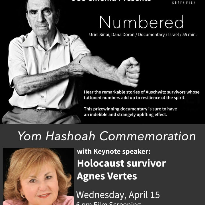 JCC Cinema presents &quot;Numbered,&quot; the story of Auschwitz survivors with a keynote introduction by Holocaust Survivor Agnes Vertes. 
