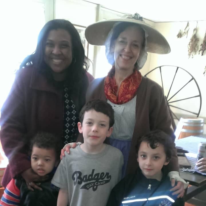 Helynn Boughner, Kathy Wright, 
Hollis Boughner, Benjamin Gross and Nathan Greenberg enjoyed the day the the Thomas Paine Museum.