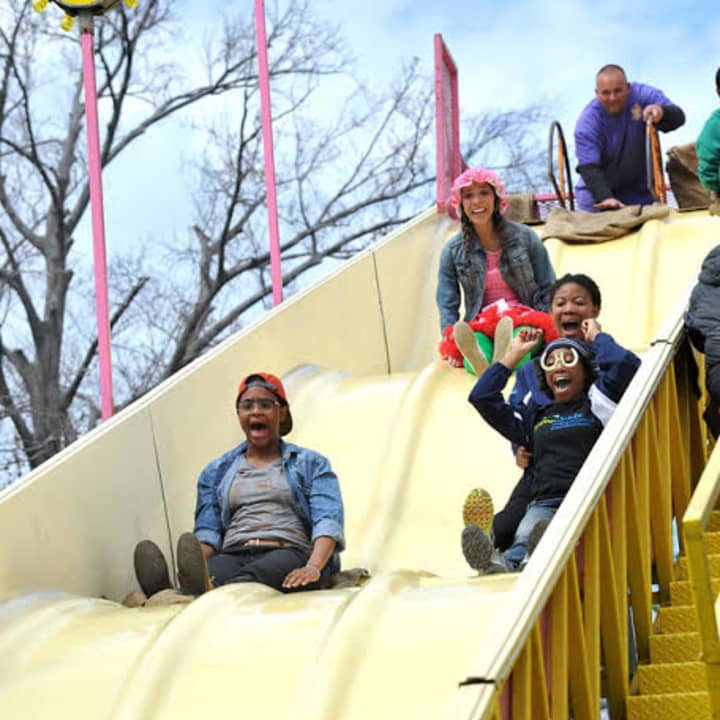 The Strawberry Festiva includes activities such as a giant slide.