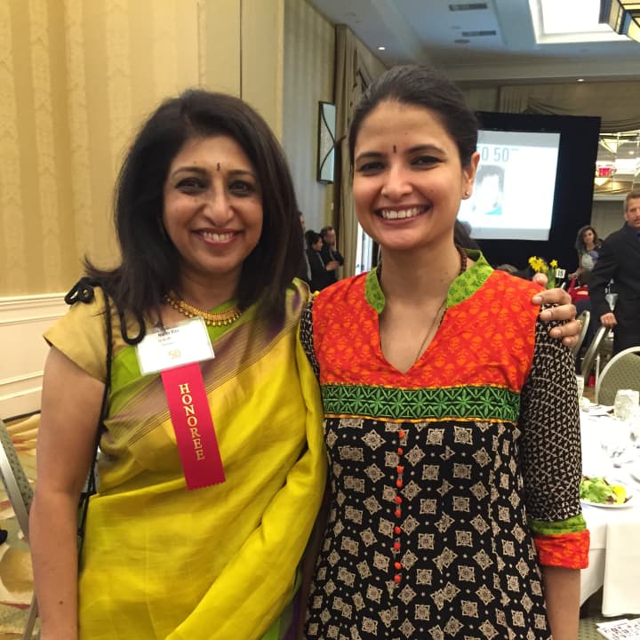 Nalini Rau, ArtsWestchester winner and Yorktown Heights resident, left, with her sister, Lakshami Damodara.