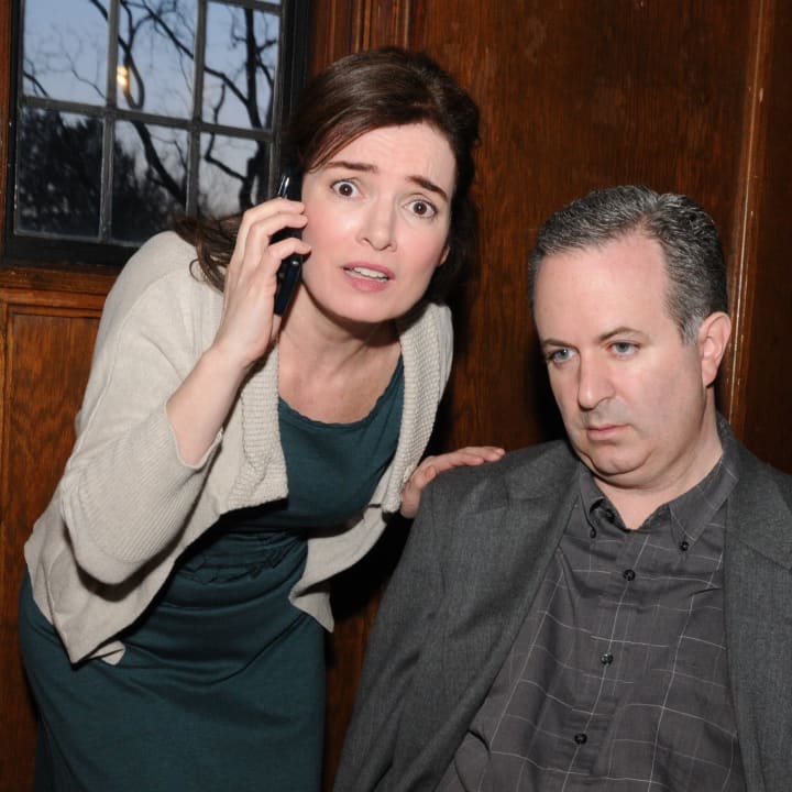 Siobhan McKinley and Michael Boyle are cast members in the Axial Theatre of Pleasantvilles spring production, the award-winning satirical comedy, &quot;Dead Mans Cell Phone.&quot;