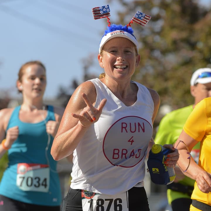 Karen Murray, 48, of Mamaroneck, is running in seven marathons in seven states in seven days to benefit the White Plains-based Burke Medical Research Institute.