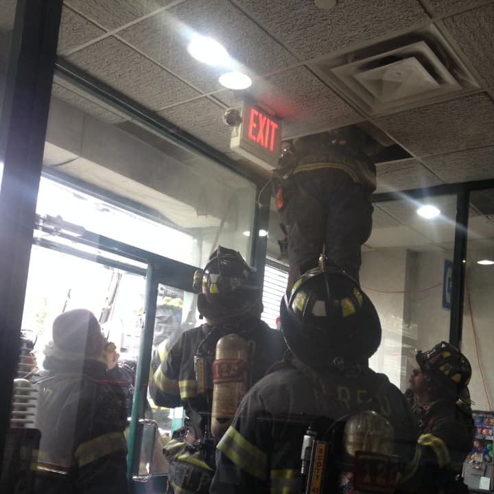 Firefighters battle an electrical fire in New Rochelle. 