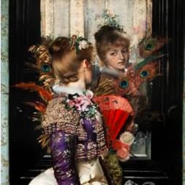 Gabriel Schachinger&#x27;s Sweet Reflections, 1886 Oil on canvas, will be among the pieces on display at the Seven Deadly Sins exhibit this summer at Bruce Museum in Greenwich.