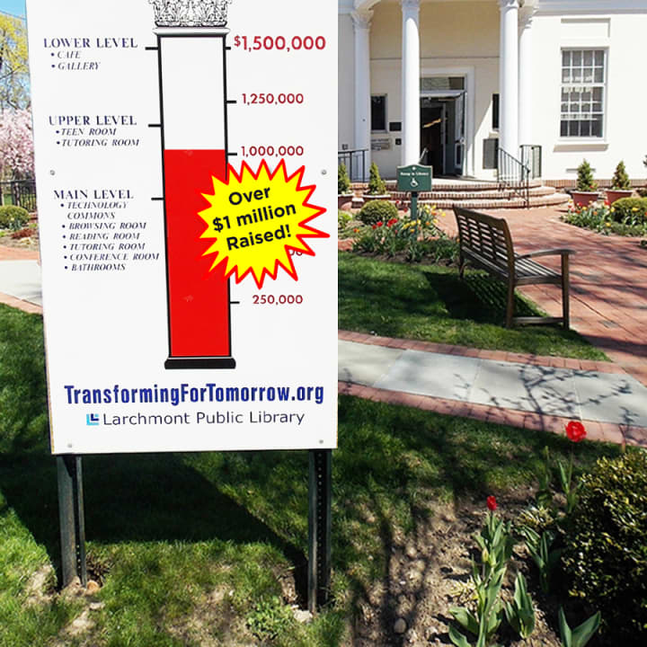 The Larchmont Library&#x27;s &quot;Transforming for Tomorrow&quot; renovation project has raised more than $1 million toward its $1.5 million renovation campaign.