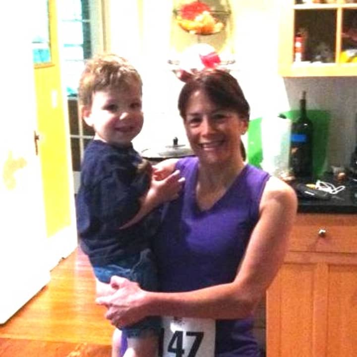 Diane Hayes, with her son Eric, will run the New York City Marathon to benefit the Epilepsy Therapy Project.