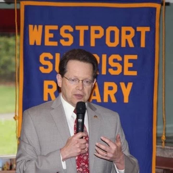 Norwalk Community College President David Levinson speaks before the Sunrise Rotary in Westport. The community college is now offering the IBMs Pathways in Technology, allowing students to earn a high school diploma and an associate&#x27;s degree.
