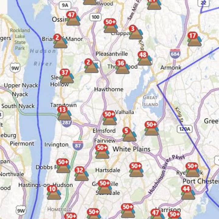 More than 1,800 residents in Armonk were without power Monday evening due to Hurricane Sandy. 