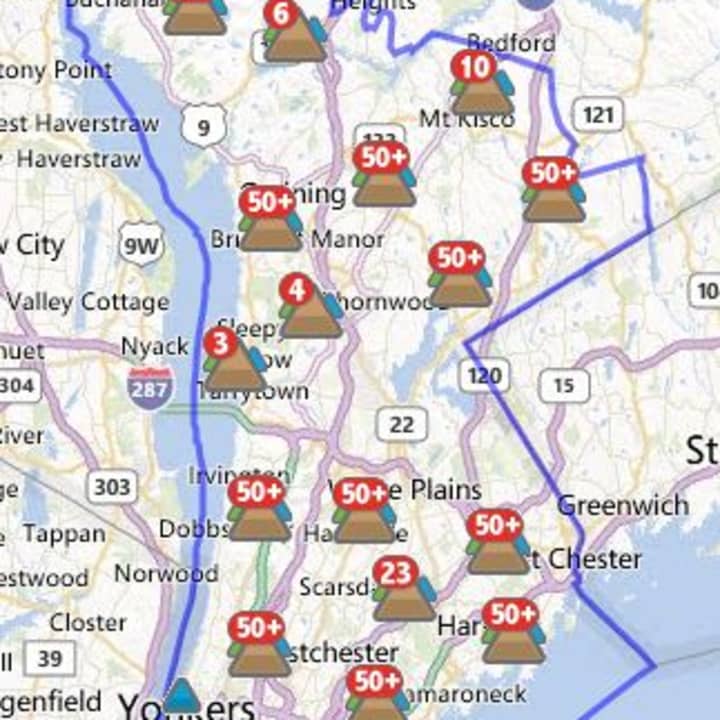 More than 1,700 Ossining and Briarcliff Manor customers were without power Tuesday morning. 