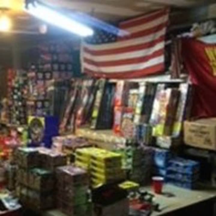 Part of the haul of illegal fireworks seized by Connecticut State Police from a Danbury home. 