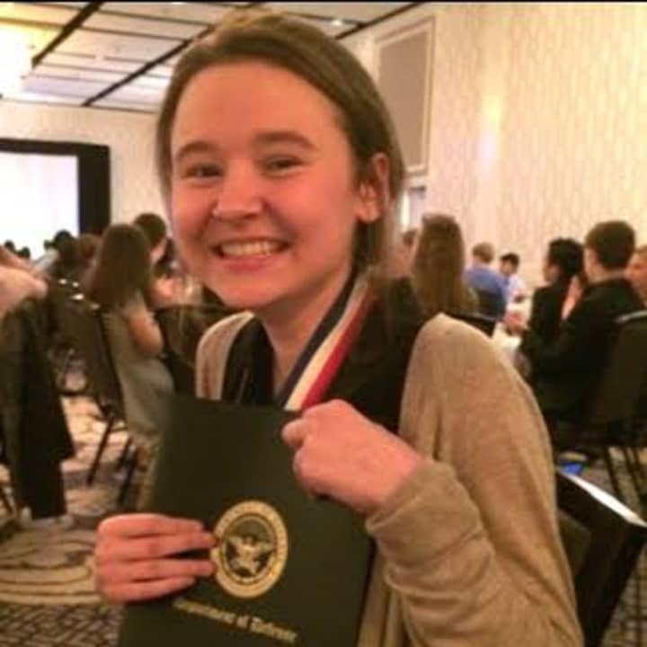 Ossining High School&#x27;s Juliet Ivanov was awarded top honors and a scholarship at the National Junior Science and Humanities Symposium.