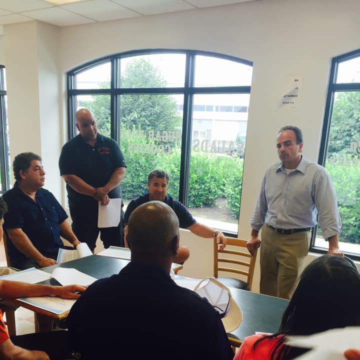 Mayoral Candidate Joe Ganim speaks at a community roundtable at an event earlier this month.