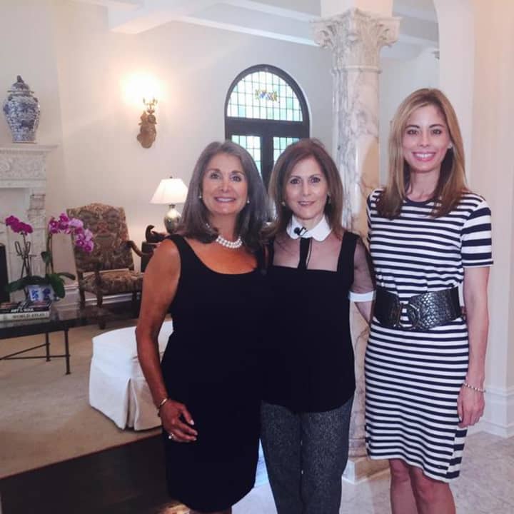 William Raveis Realtors Pamela Eskind and Vicki Wessel, pictured with channel 2&#x27;s Living Large host Emily Smith.
