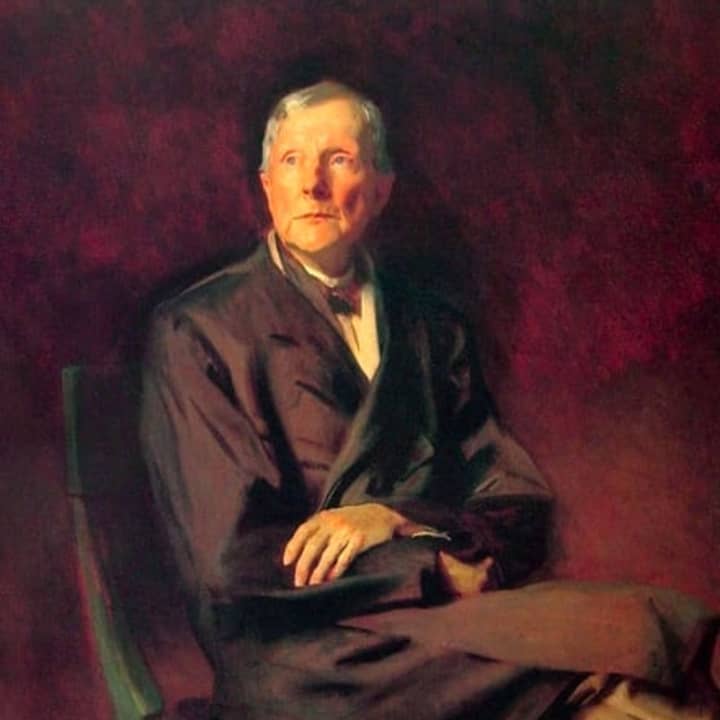 Time&#x27;s seventh richest man of all time, John D. Rockefeller, shown in a 1917 portrait. 
