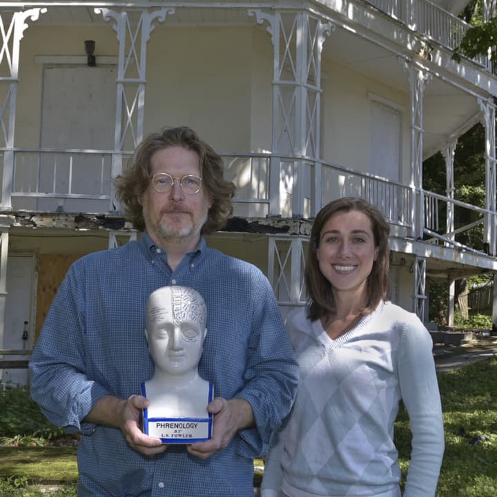Brian Stevens, archivist and special collections librarian and Assistant Archivist Jamie Cantoni at The Octagon House.