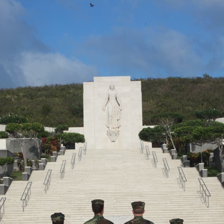 Members of the Young Marines at the National Memorial Cemetery of the Pacific.