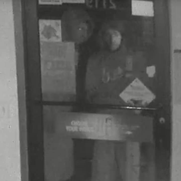 A photo released by state police of the two suspects in a reported burglary at the Post Road Deli in Montrose.