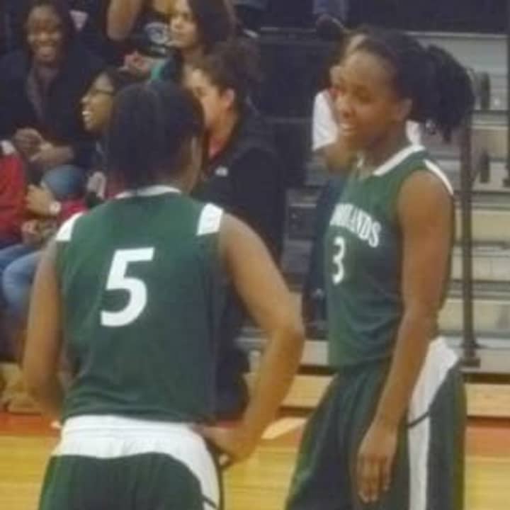 Imani Tilford, right, and the Woodlands High School Falcons lost to the Alexander Hamilton Red Raiders in last year&#x27;s Elmsford Basketball classic. This year&#x27;s tournament starts Thursday.