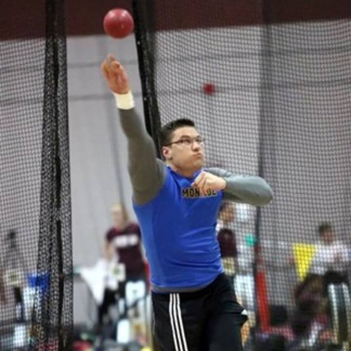 Monroe College shot putter Tautvydas Kieras qualified for the NJCAA national meet in Texas in March.