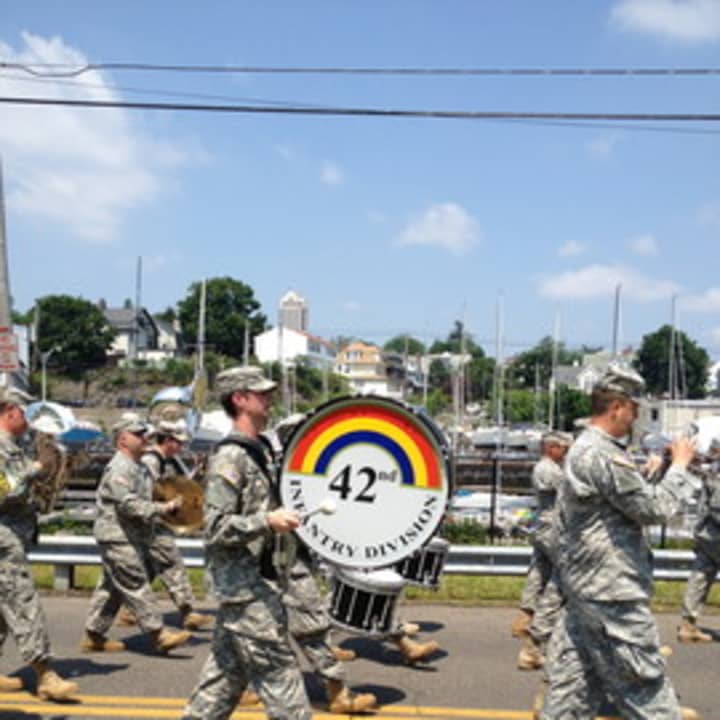 The 42nd Infantry Division marches in the New ROchelle Memorial Day Parade