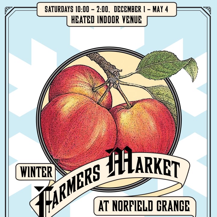 Stock up on farm fresh produce, baked goods, crafts and more at The Winter Farmers Market at Norfield Grange Saturday from 10 a.m. to 2 p.m.