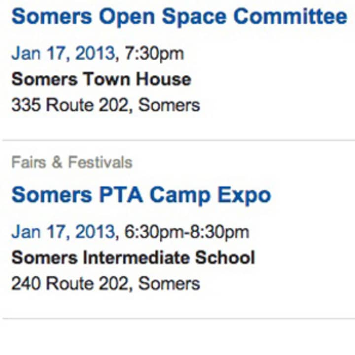 Add your event to The Somers Daily Voice Events page.
