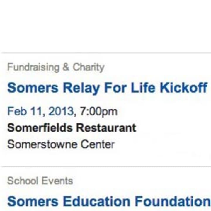 Add your event to The Somers Daily Voice calendar.