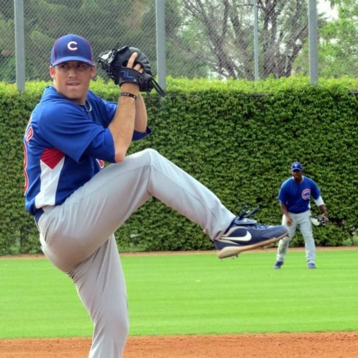 Norwalk native Matt Iannazzo pitches during spring training in Arizona. He is in the farm system of the Chicago Cubs.