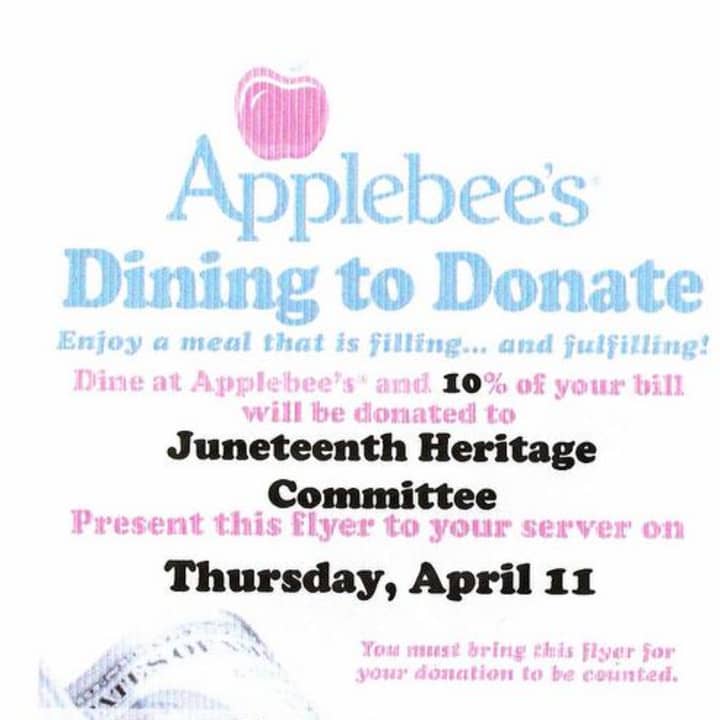 There will be a fundraising event for this year&#x27;s Juneteenth parade at Applebee&#x27;s in Mohegan lake Thursday.