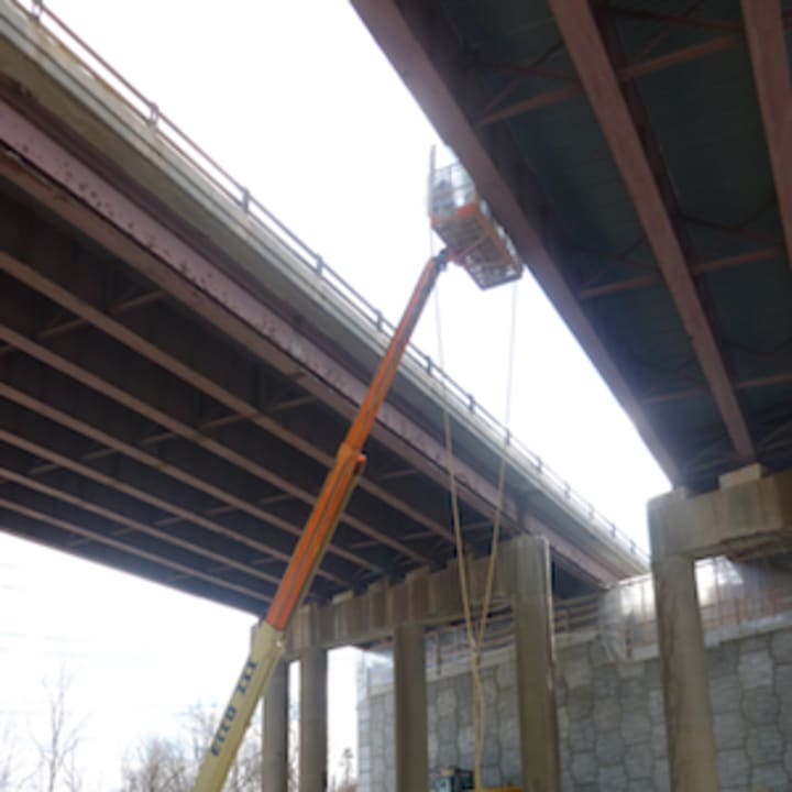 Crews work on the Sprain Brook Parkway bridge over Route 119 in Elmsford in this file photo.