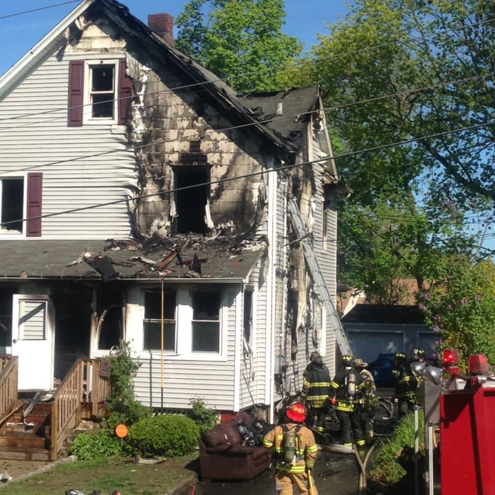 Fire fighters from four Danbury teams were on hand to help battle the fire on Stillman Avenue.