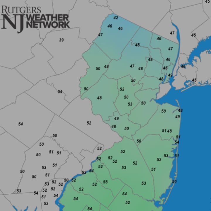 New Jersey&#x27;s mild winter continued Monday, the Rutgers NJ Weather Network reported.