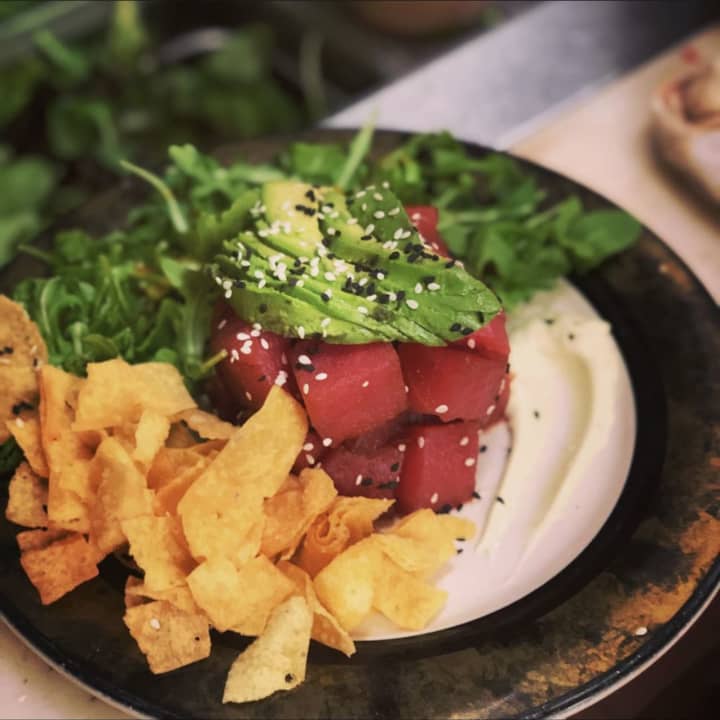 Ahi tuna tartare with wasabi mayo from The Homestead restaurant in Farmingdale (2120 Broadhollow Road)