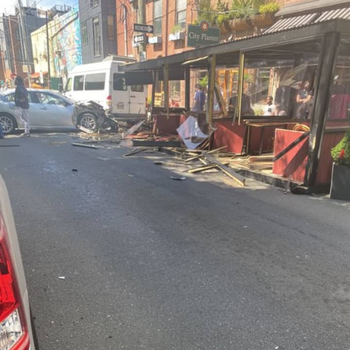 Crash at Cafe La Maude in Northern Liberties neighborhood of Philadelphia.