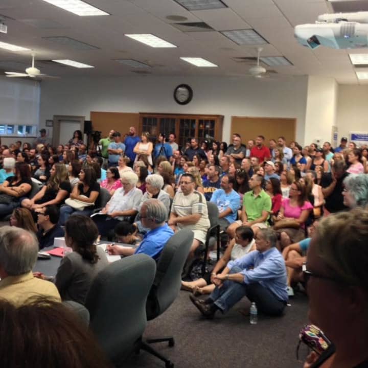 Residents gathered at the Ramapo Central School District&#x27;s July 12 meeting about a new transportation policy for the next academic year.