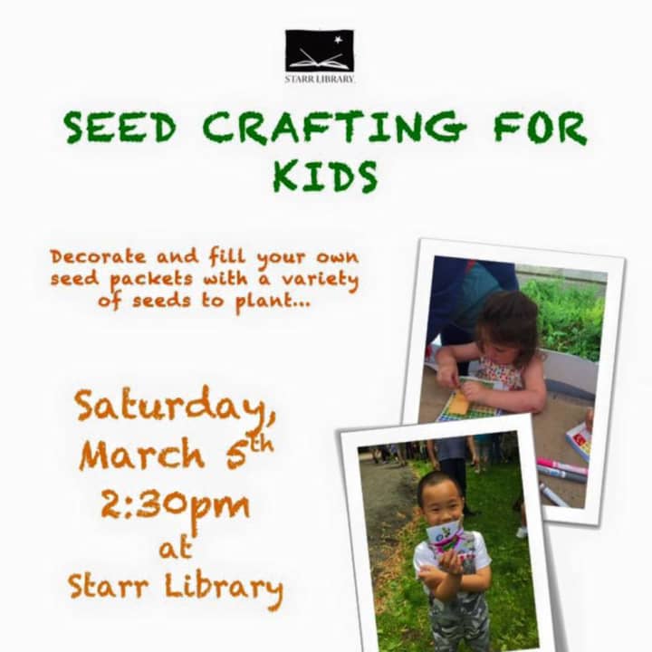 Kids will decorate and fill their own seed packets with various seeds for planting.