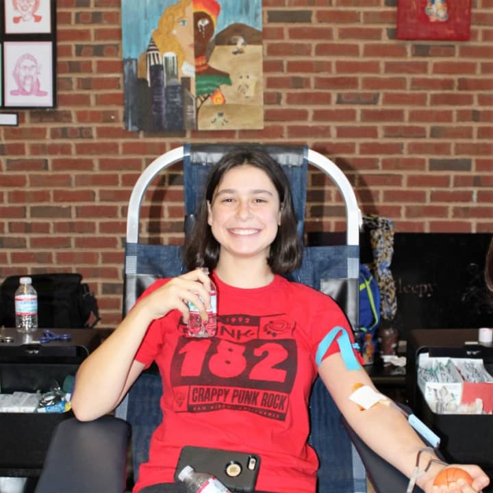 Dozens of Sleepy Hollow High School students, faculty and administrators gave blood Tuesday to the Phelps Memorial Hospital Blood Bank. 