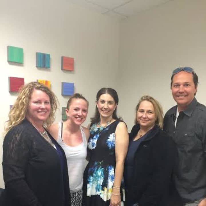 From left are Michelle Giorno, Cora Delibertis, Karen Mello, Shelly Ransom and Clifton Benham, the founding members of SHINE.