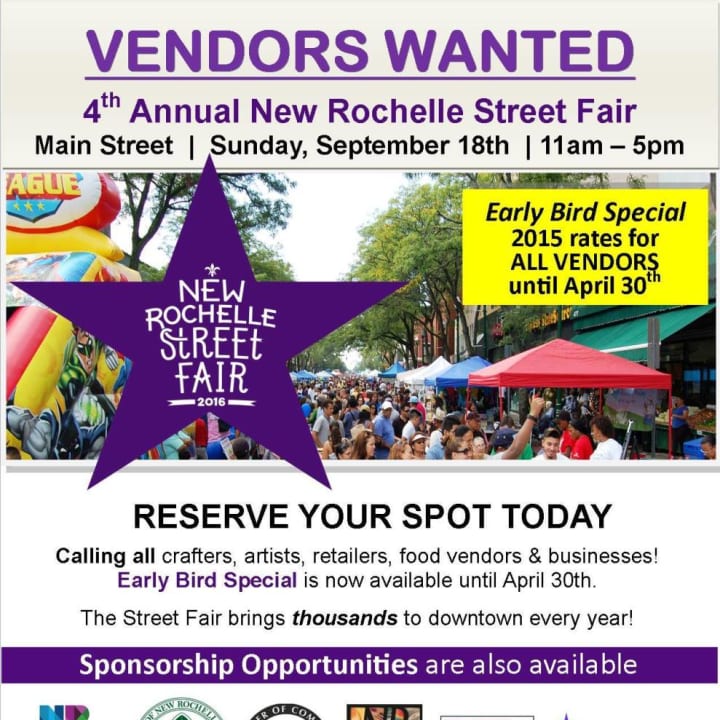 Vendors are sought for the 4th Annual New Rochelle Street Fair.