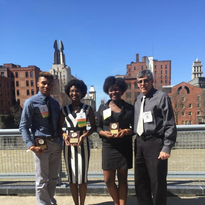Jahari White, Shadae Leslie, Ashlene Charles and William Rundle represented Mount Vernon at the National Future Business Leaders of America Skills Competition in Rochester.