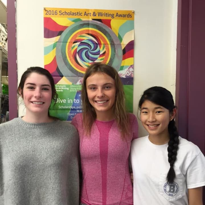 Bronxville High School’s Georgia Lazaroni, Carlie Hoffer and Hiroko Mitsui earned top honors when they received Northeast Regional Honorable Mention at the prestigious Scholastic Art and Writing Awards.