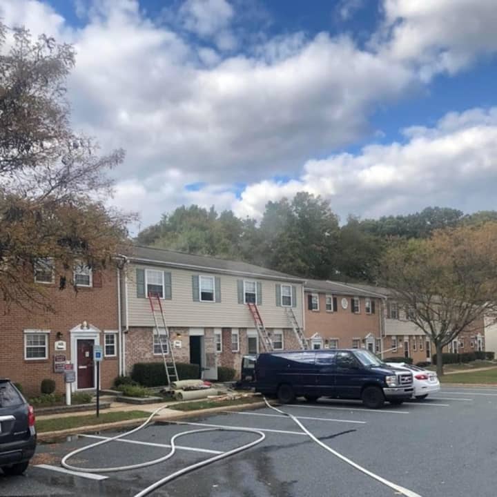 The Harford County fire was reported on Kinsgston Court in Edgewood.