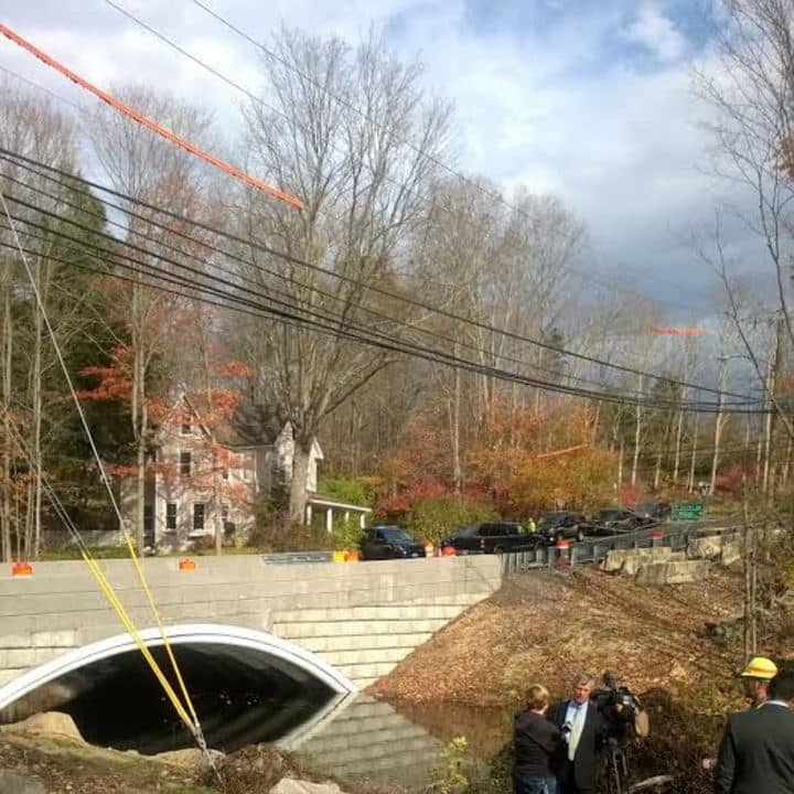 The new bridge on Route 57 in Weston is now open to traffic after the state DOT utilized a new construction technique to finish the work quickly.
